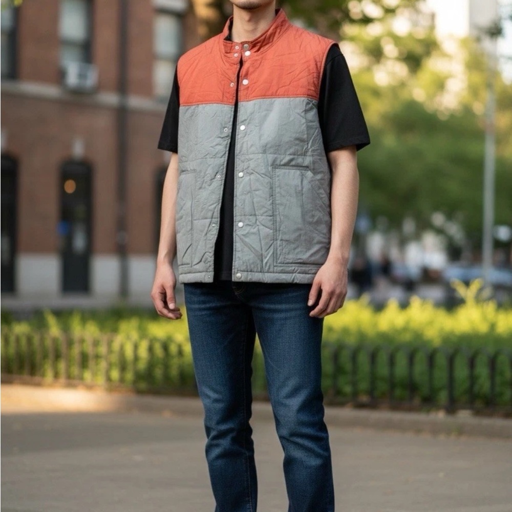 Classic Pendleton Surf Vest Men’s XL in Orange and Gray